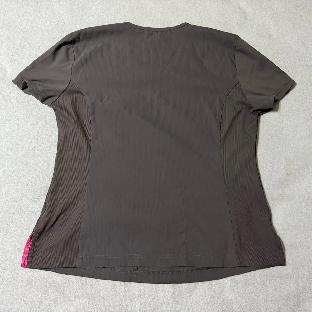 Brown Short Sleeve Women's Scrub Top - Picture 7 of 8